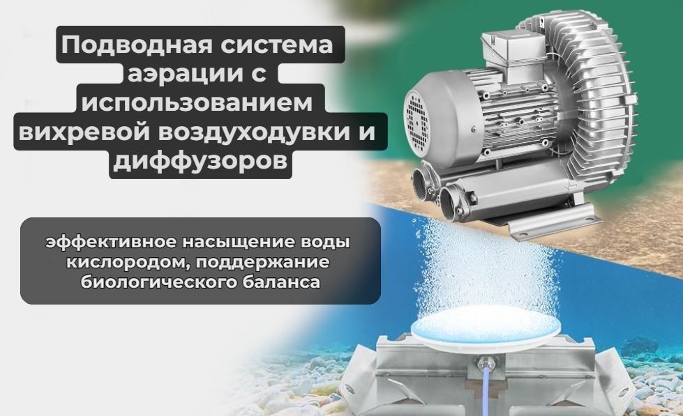Вихревые воздуходувки для аэрации воды в рыбоводстве