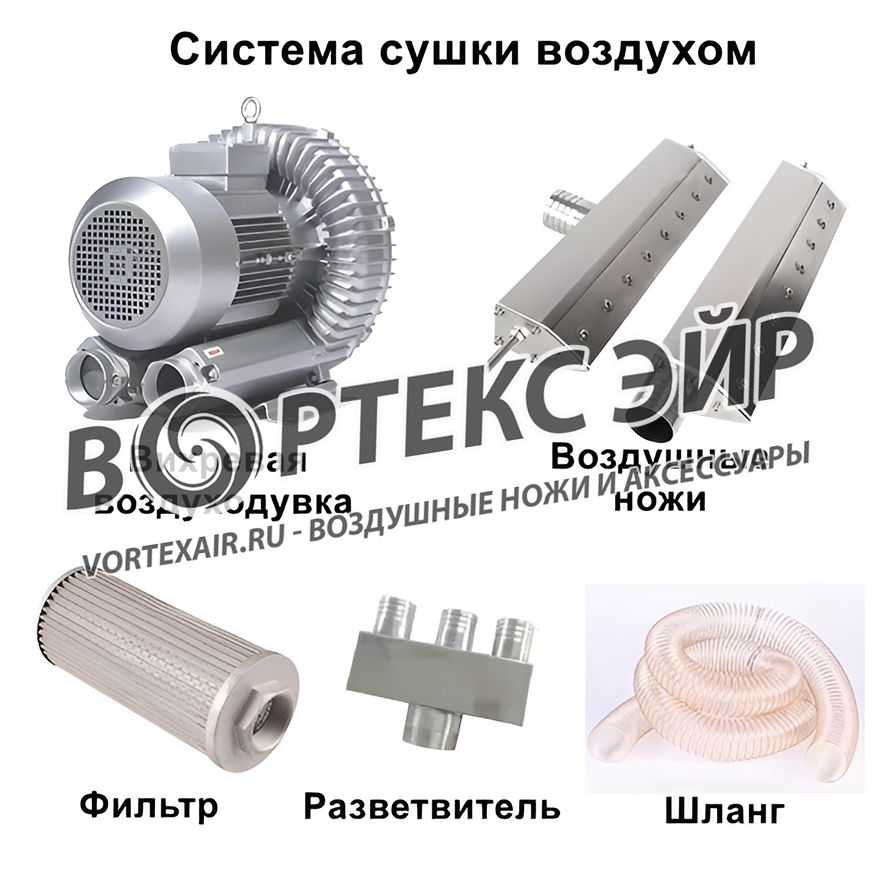 Продажа воздушных ножей для промышленной сушки тары и изделий